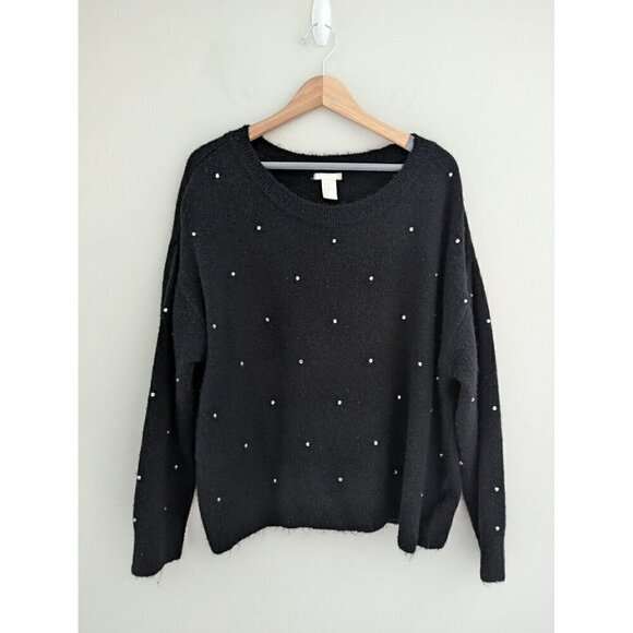 H&M Sweaters - H&M Jeweled Pullover Sweater Wool Blend Women's Size XL